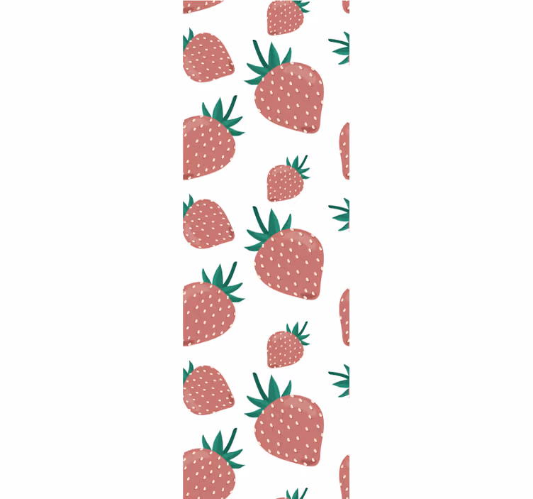 Keuken rolgordijn aardbeienpatroon - TenStickers