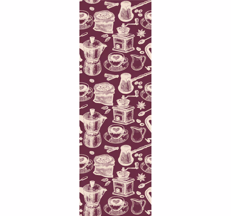 Keuken rolgordijn koffie motief patroon - TenStickers
