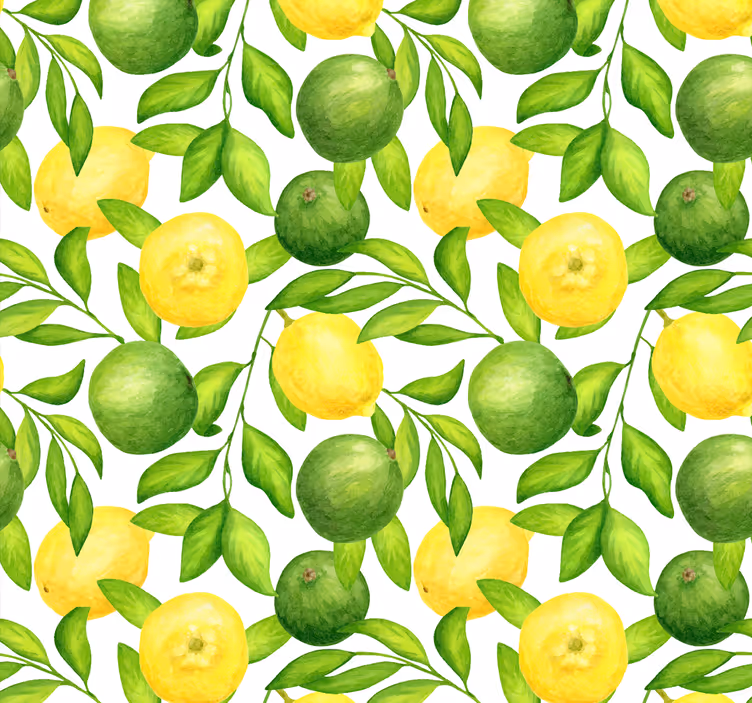 Keuken rolgordijn citrusvruchtenpatroon - TenStickers