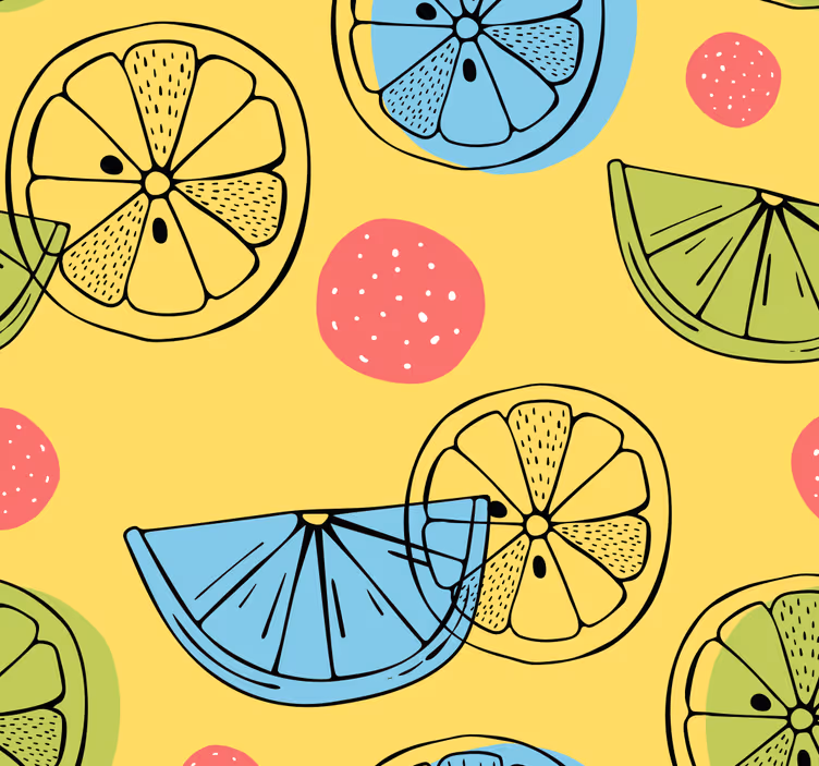 Keuken rolgordijn citrusplakjes patroon - TenStickers