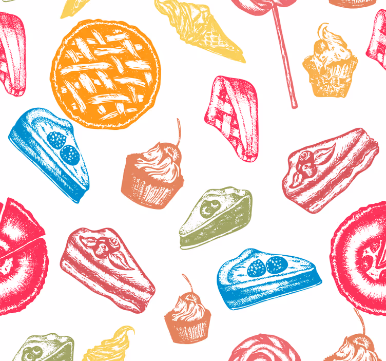 Keuken rolgordijn sweet treats patroon - TenStickers