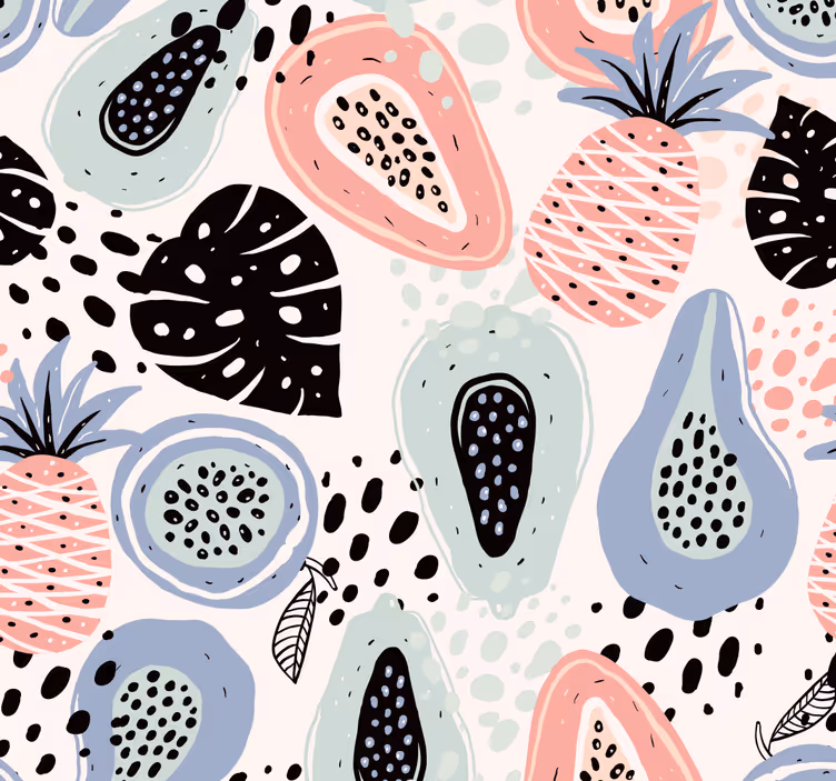 Keuken rolgordijn botanisch patroon - TenStickers