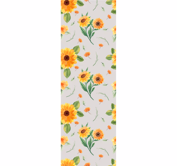 Keuken rolgordijn zonnebloem aquarel bloemenpatroon - TenStickers