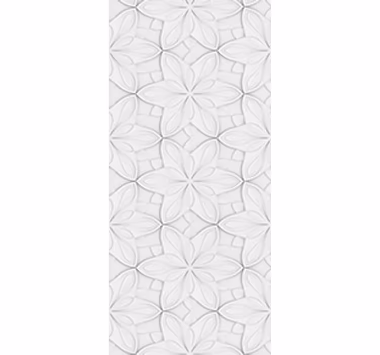 Keuken rolgordijn minimalistische hexagon tegels met bloemen - TenStickers