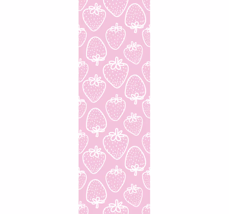 Keuken rolgordijn naadloos roze aardbei cadeaupapier patroon - TenStickers