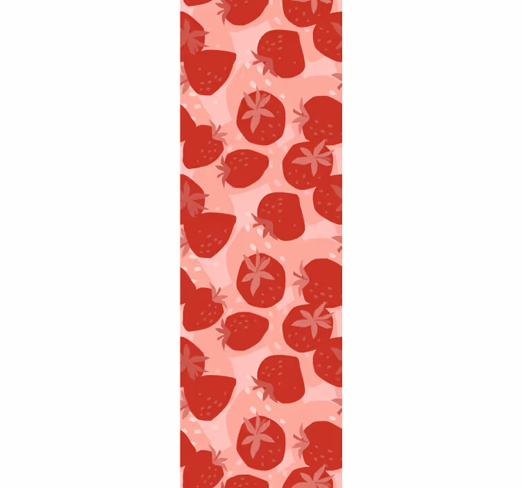 Keuken rolgordijn abstract naadloze rode aardbeien - TenStickers