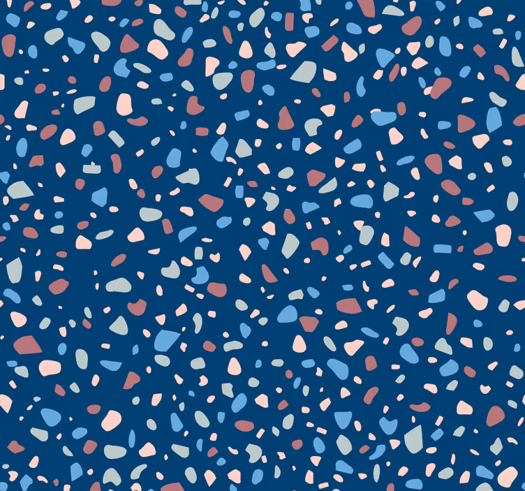 Keuken rolgordijn donkerblauw terrazo - TenStickers