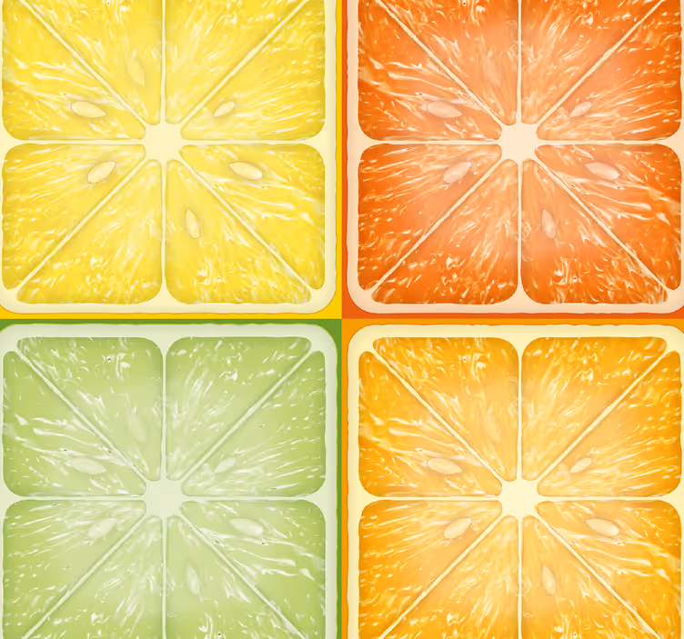 Keuken rolgordijn kleurrijke citrusstructuur - TenStickers