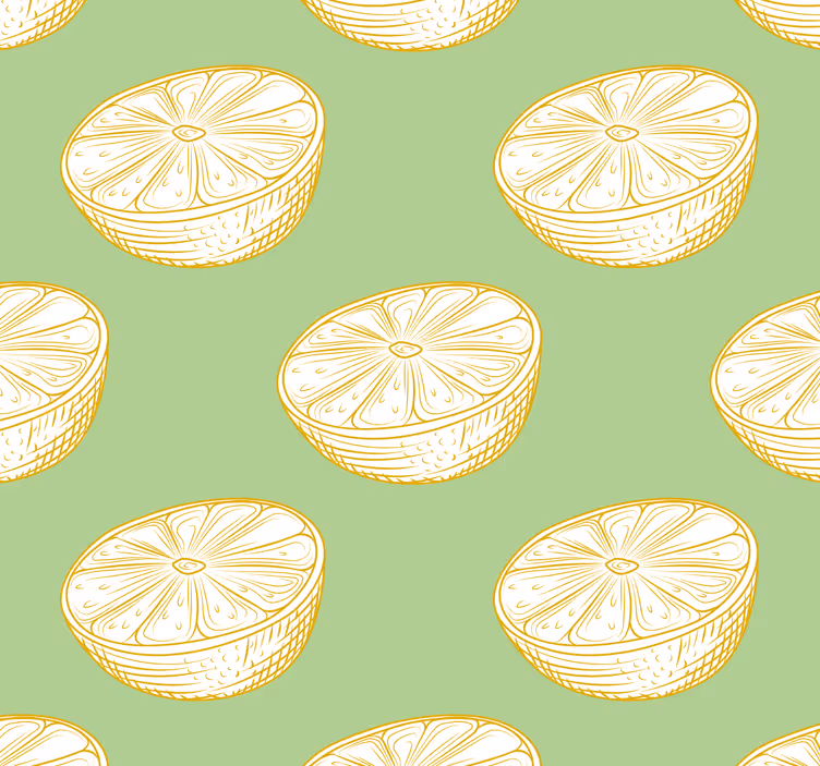 Keuken rolgordijn handgetekende citroenfruit - TenStickers
