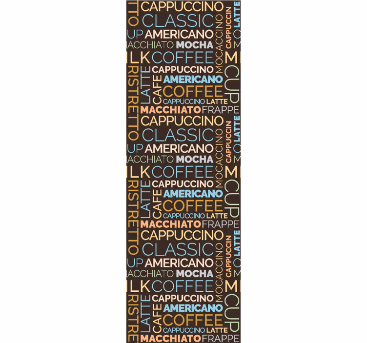 Keuken rolgordijn koffie tekst patroon - TenStickers