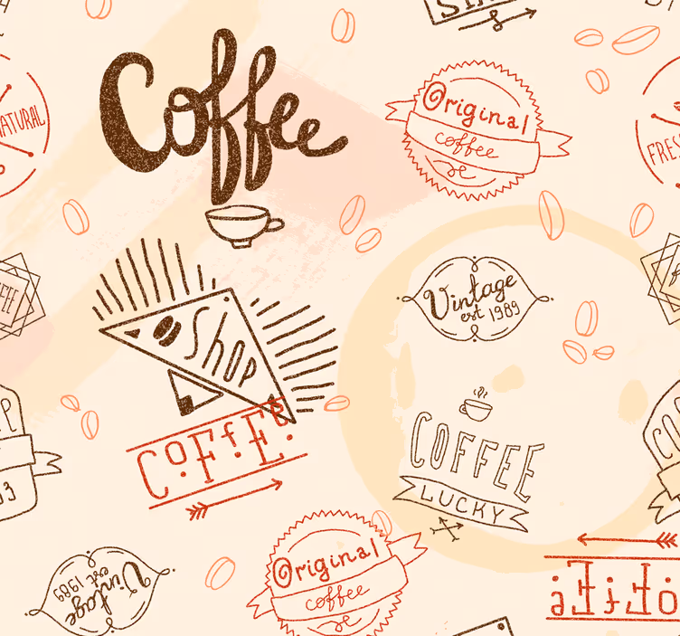 Keuken rolgordijn met koffie iconen - TenStickers