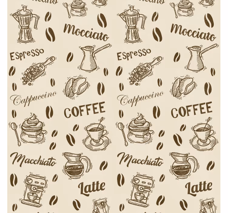Keuken rolgordijn 3d koffie naam patronen - TenStickers