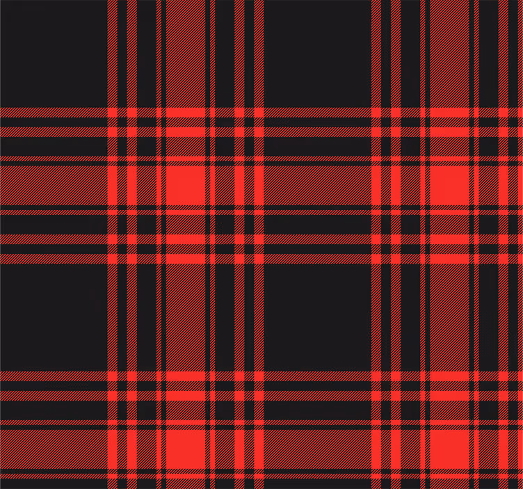 Keuken rolgordijn menzies tartan zwart rood ruitpatroon - TenStickers