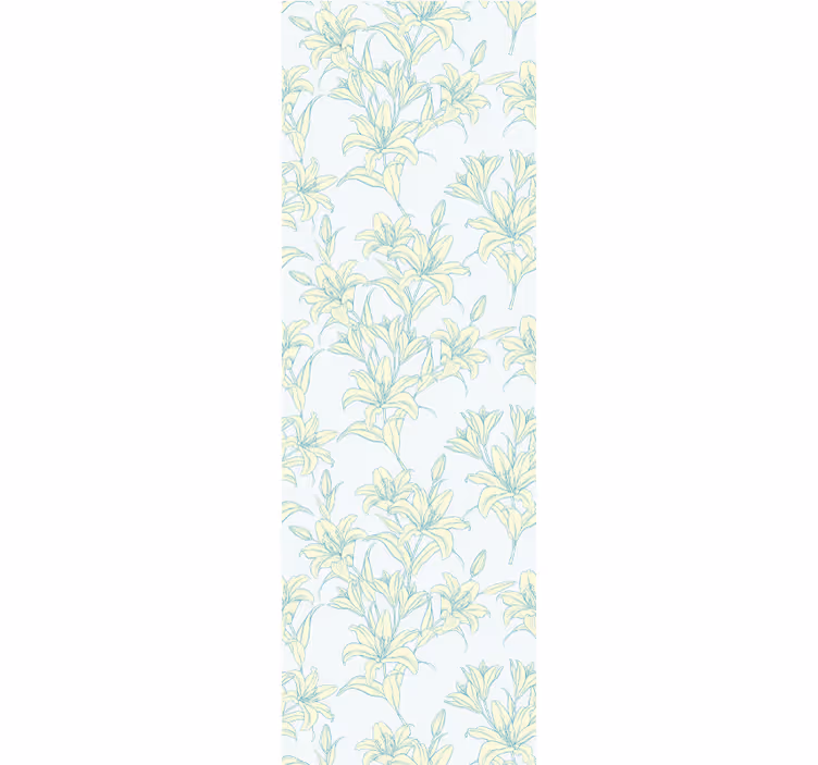 Eetkamer rolgordijn met vintage lelies bloemenpatroon - TenStickers