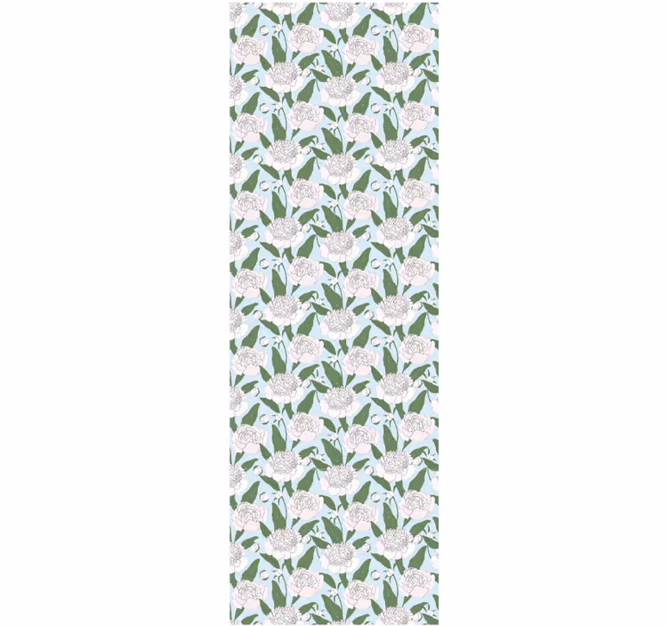 Eetkamer rolgordijn witte bloemen grandmillenial patroon - TenStickers