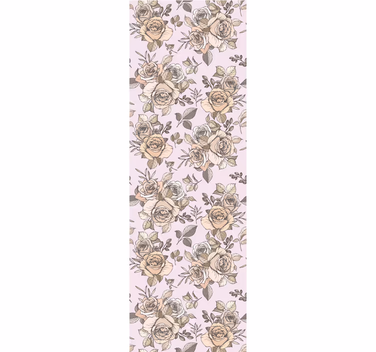 Eetkamer rolgordijn shabby chic rozenachtergrond - TenStickers