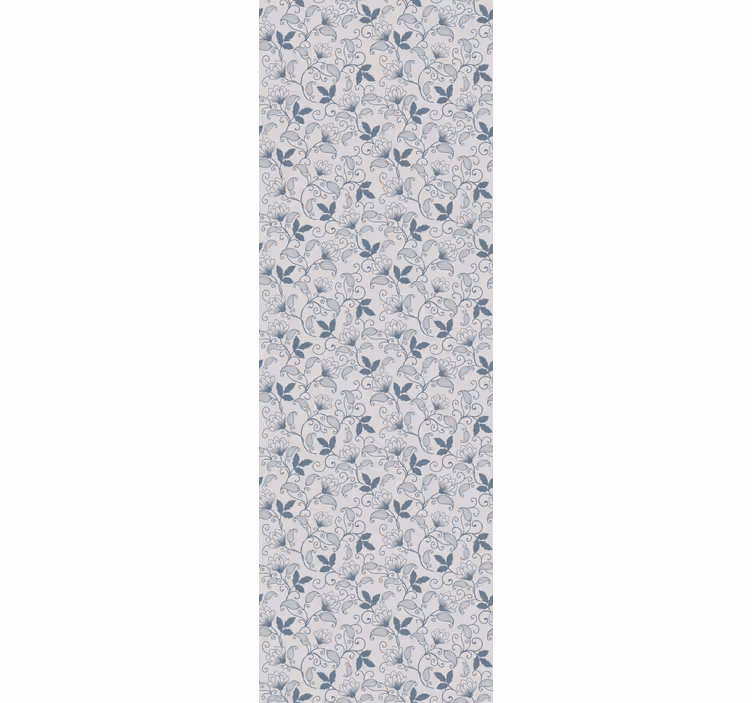 Eetkamer rolgordijn bloemenpatroon blauw hamptons - TenStickers