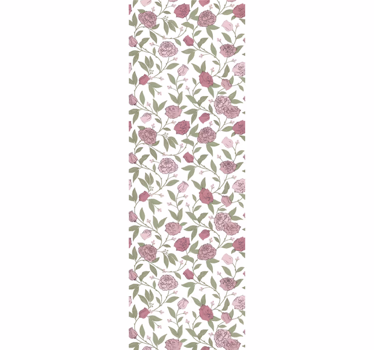 Eetkamer rolgordijn pale pink vintage rozen - TenStickers