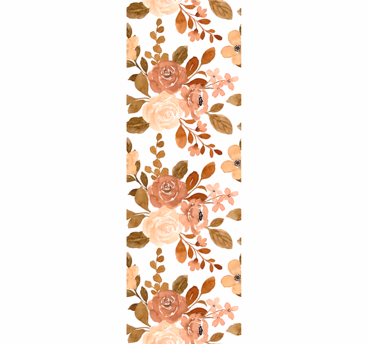 Eetkamer rolgordijn elegante roze pastel bloemen - TenStickers