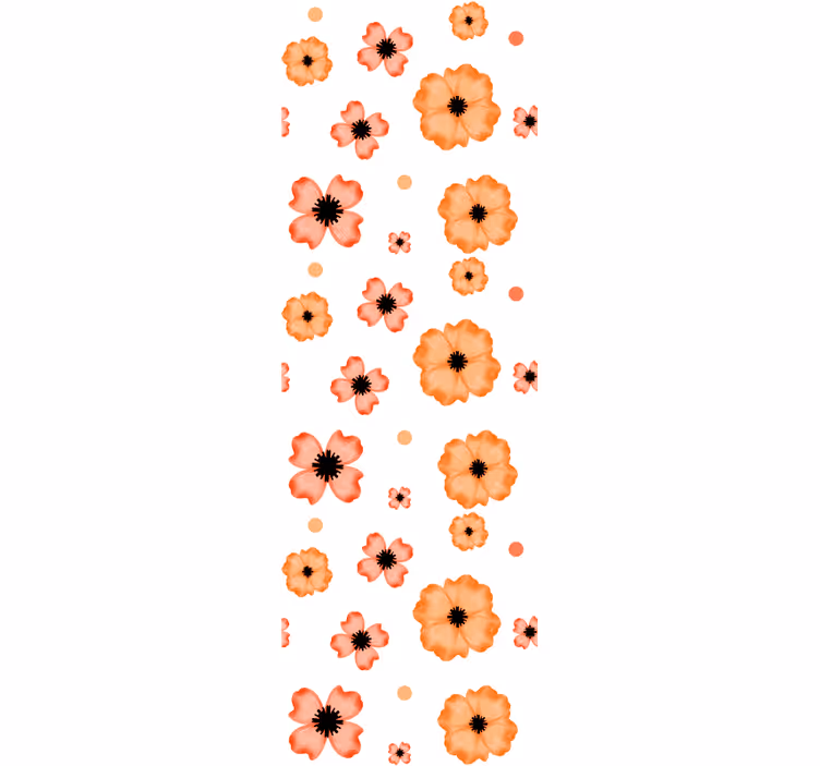 Eetkamer rolgordijn oranje en roze aquarelpatroon - TenStickers