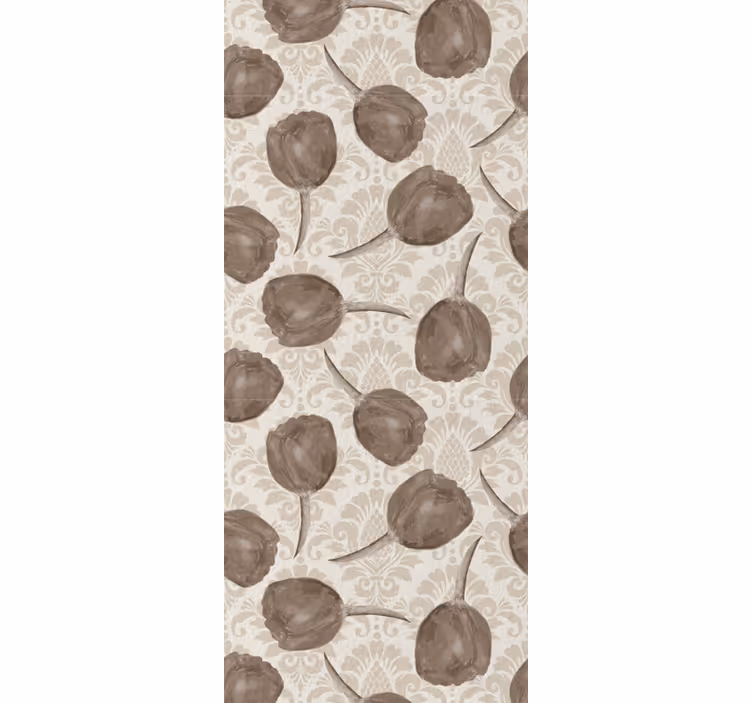 Eetkamer rolgordijn grijs tulpenpatroon met acanthus scrolls - TenStickers