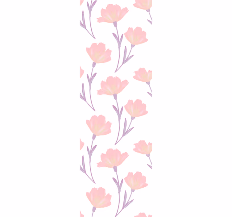 Eetkamer rolgordijn minimalistisch aquarel bloemenpatroon - TenStickers