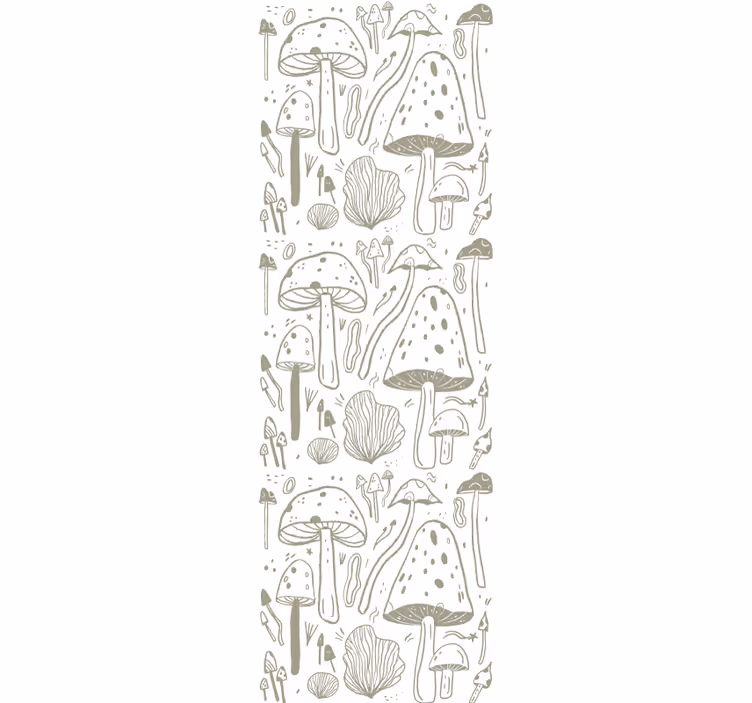 Eetkamer rolgordijn beige paddenstoelen patroon - TenStickers