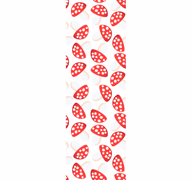 Eetkamer rolgordijn klassieke paddenstoelen op wit - TenStickers