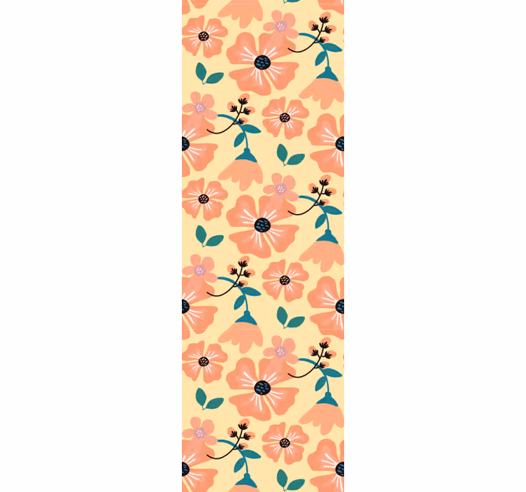 Eetkamer rolgordijn oranje loopbloemen - TenStickers