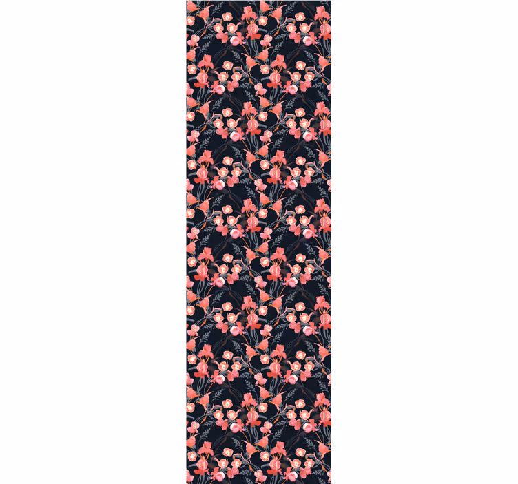 Eetkamer rolgordijn fragiele roze bloemen op takken - TenStickers
