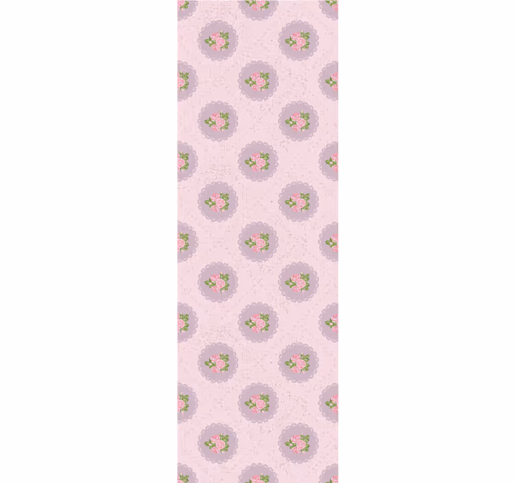 Eetkamer rolgordijn shabby chic roze geruit patroon - TenStickers