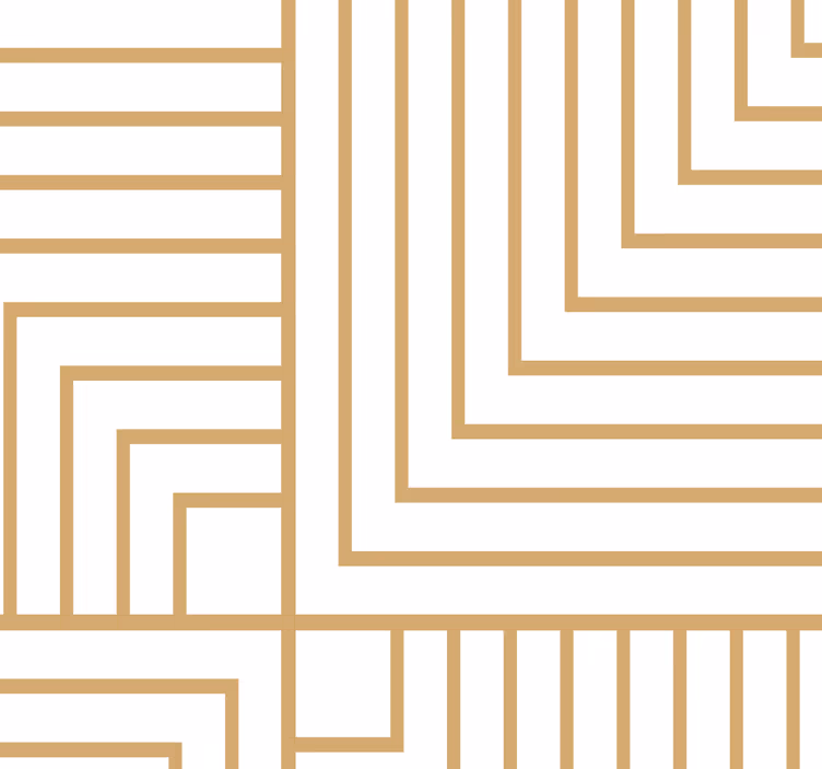 Eetkamer rolgordijn witte en gouden geometrie - TenStickers