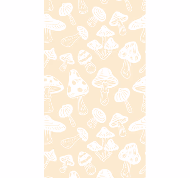 Eetkamer rolgordijn beige paddenstoelen ontwerpen - TenStickers
