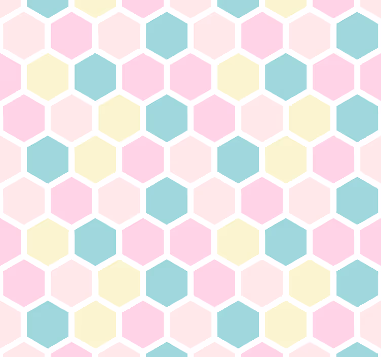 Eetkamer rolgordijn geometrisch patroon en pastelkleuren - TenStickers