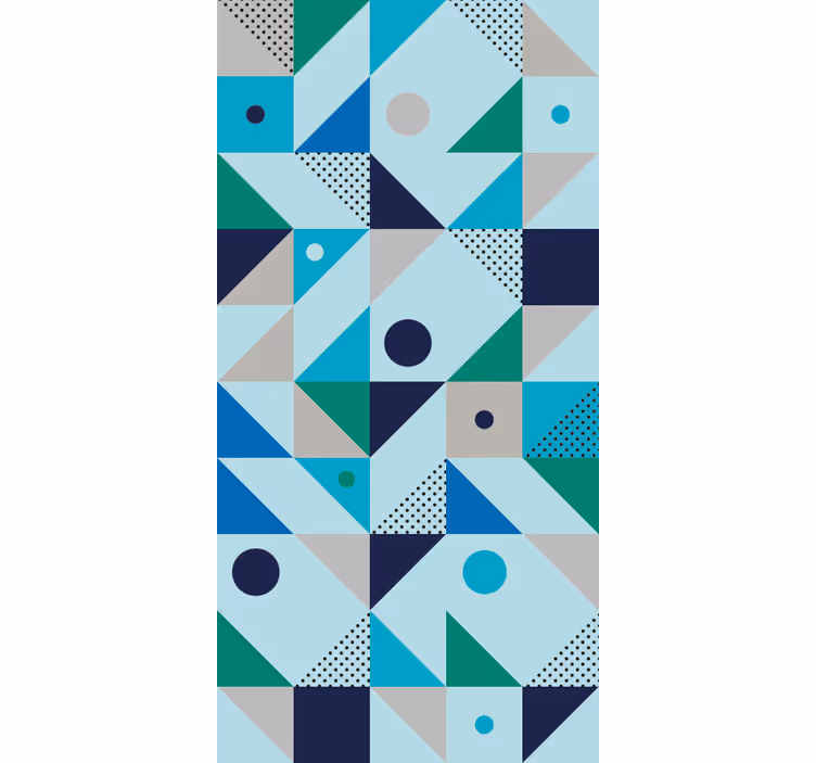 Eetkamer rolgordijn blauw patchwork - TenStickers