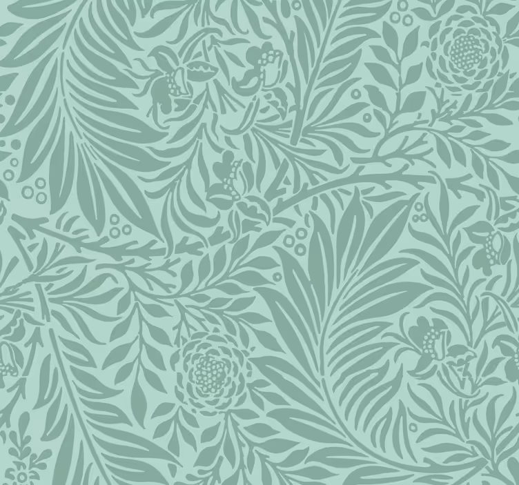 Eetkamer rolgordijn mintgroen vintage patroon - TenStickers