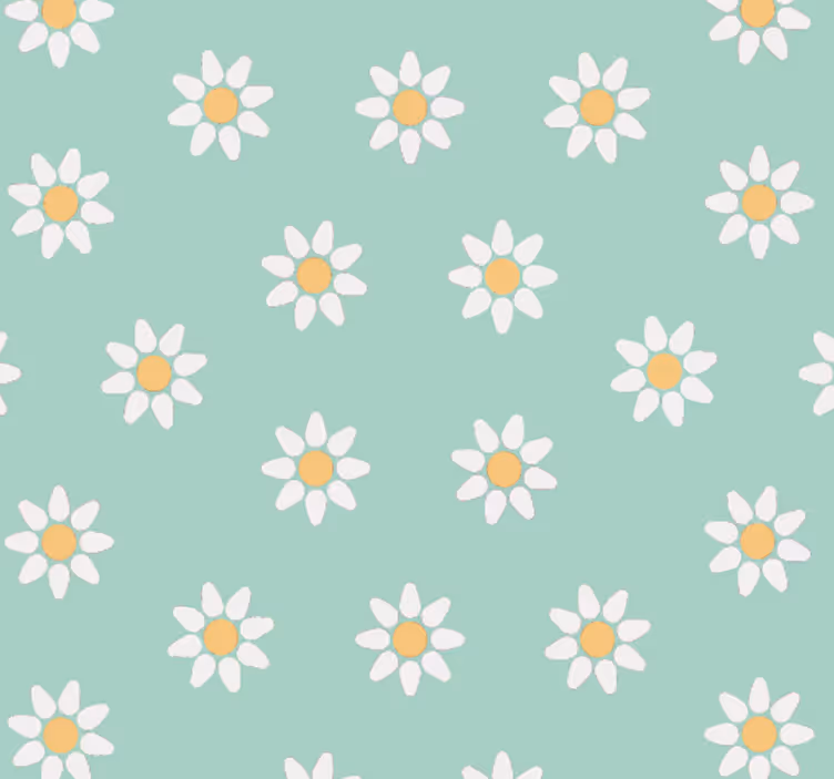 Kinderkamer rolgordijn groen bloemenpatroon - TenStickers