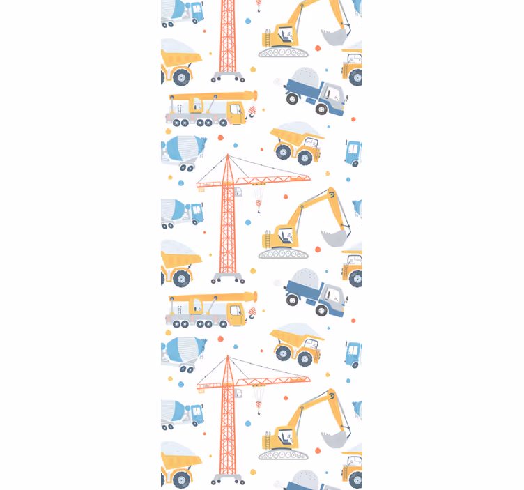 Kinderkamer rolgordijn bouwmotieven - TenStickers
