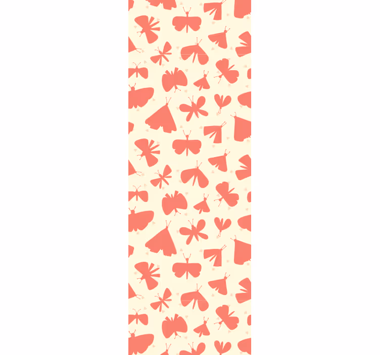 Kinderkamer rolgordijn abstract roze geometrisch vlinderpatroon - TenStickers