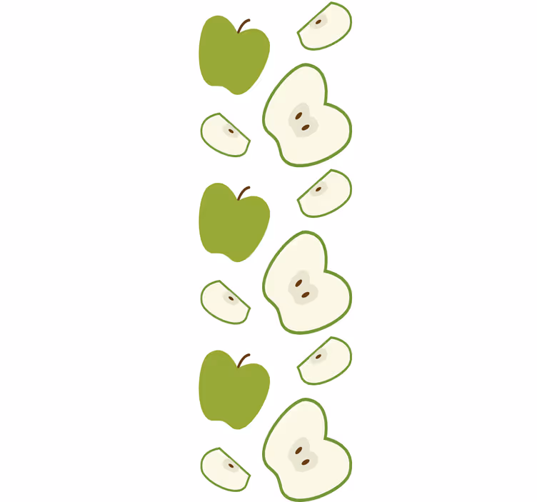 Kinderkamer rolgordijn gelukkige groene appels - TenStickers