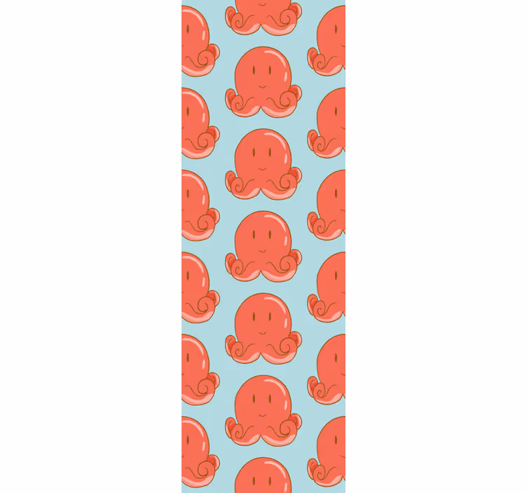 Kinderkamer rolgordijn rood octopus patroon - TenStickers