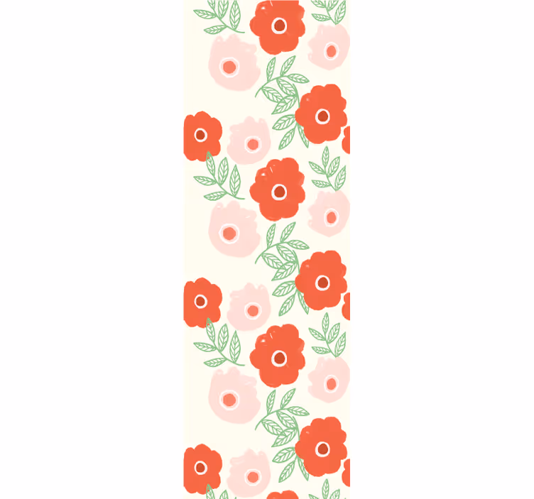 Kinderkamer rolgordijn anemoon bloemenpatroon - TenStickers