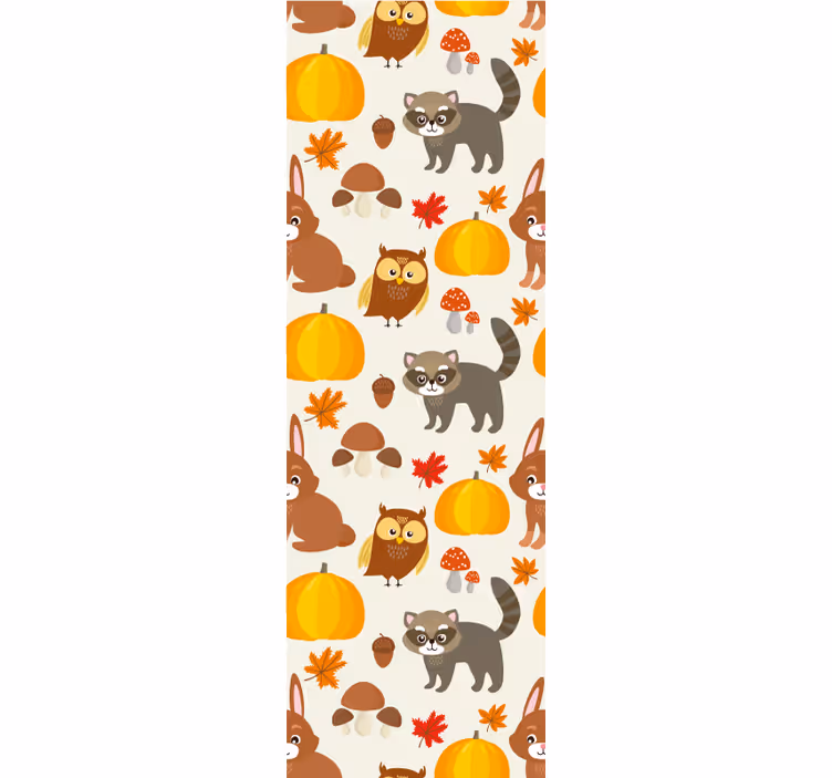 Kinderkamer rolgordijn herfst bosdieren - TenStickers