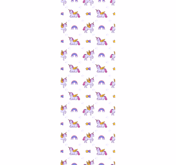 Kinderkamer rolgordijn roze pastel eenhoorns met vleugels - TenStickers