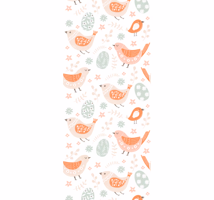 Kinderkamer rolgordijn minimalistische noordse vogels - TenStickers