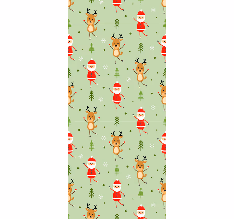 Kinderkamer rolgordijn met kerstman en zijn rendier - TenStickers