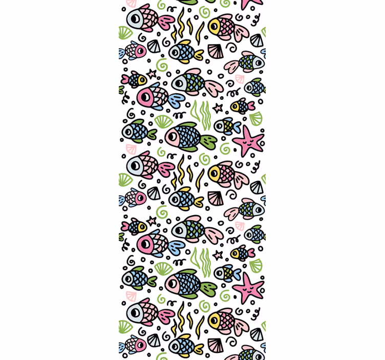 Kinderkamer rolgordijn met multicolor vissenpatroon - TenStickers