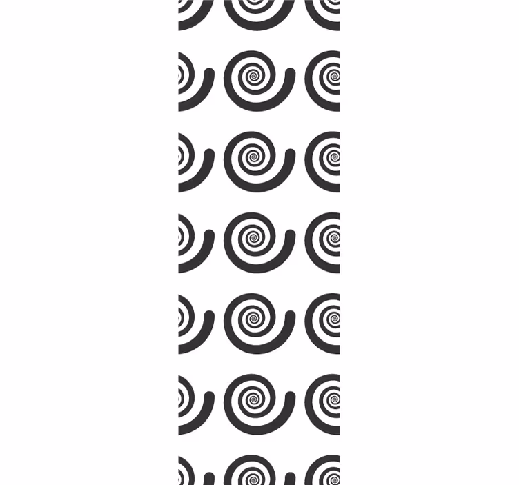 Kinderkamer rolgordijn zwart-wit hypnotische retro spiraal - TenStickers