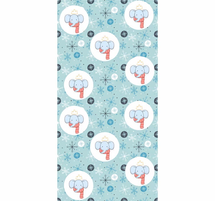 Kinderkamer rolgordijn winter olifant koning - TenStickers
