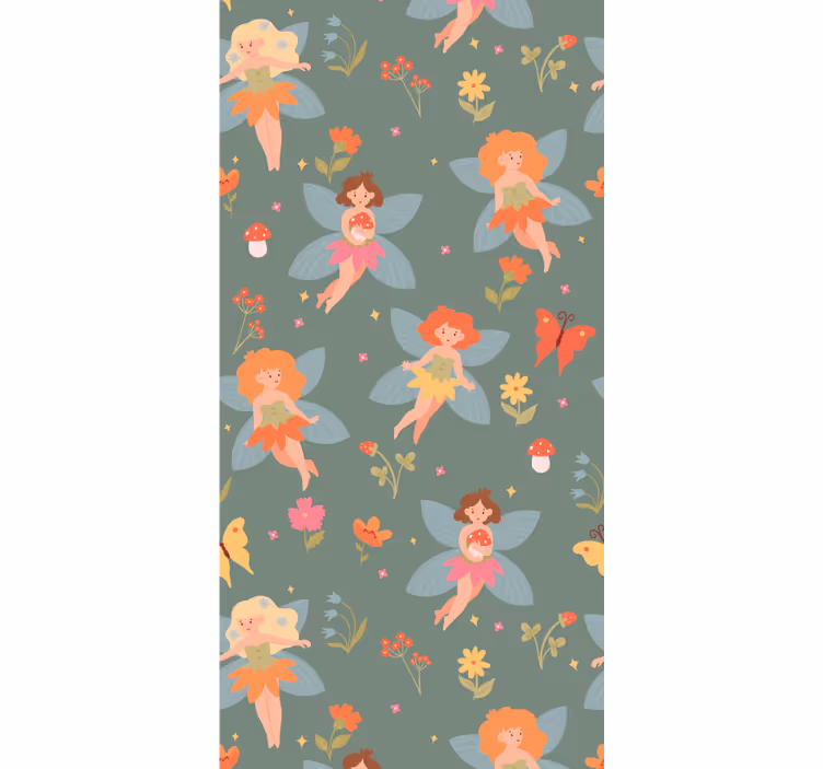 Kinderkamer rolgordijn vrouwen bloemen - TenStickers